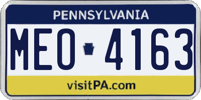 PA license plate MEO4163