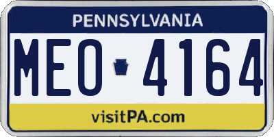 PA license plate MEO4164