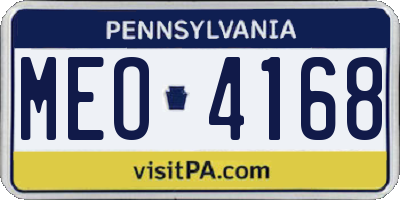 PA license plate MEO4168