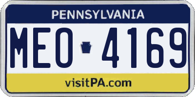 PA license plate MEO4169