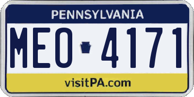 PA license plate MEO4171