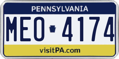 PA license plate MEO4174
