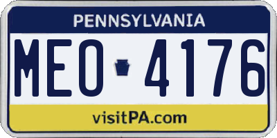 PA license plate MEO4176