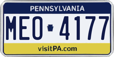 PA license plate MEO4177