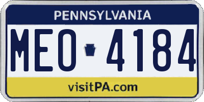 PA license plate MEO4184