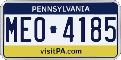 PA license plate MEO4185