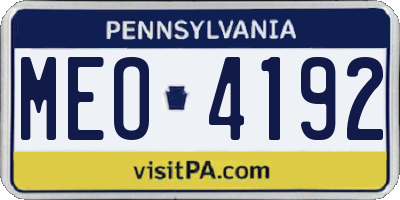 PA license plate MEO4192