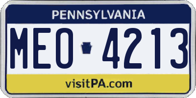 PA license plate MEO4213