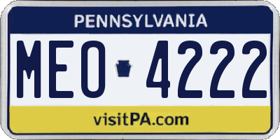 PA license plate MEO4222
