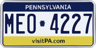 PA license plate MEO4227