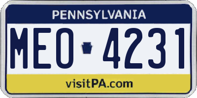 PA license plate MEO4231