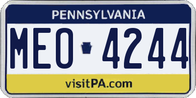 PA license plate MEO4244