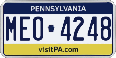 PA license plate MEO4248