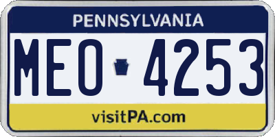 PA license plate MEO4253
