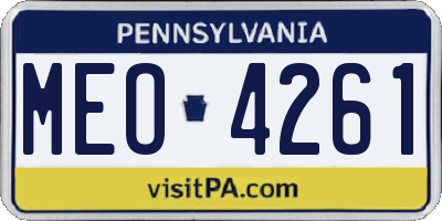 PA license plate MEO4261