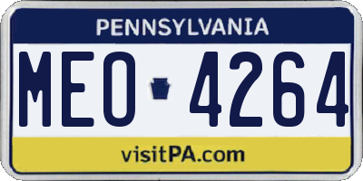 PA license plate MEO4264