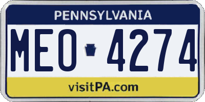 PA license plate MEO4274