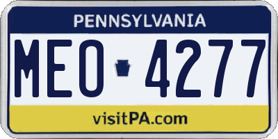 PA license plate MEO4277