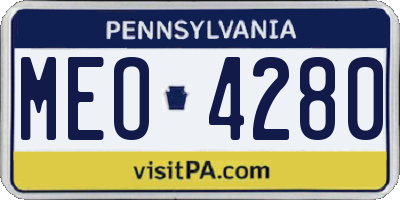 PA license plate MEO4280