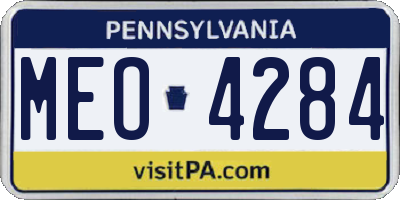 PA license plate MEO4284