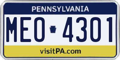 PA license plate MEO4301