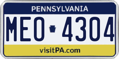 PA license plate MEO4304