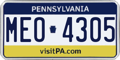 PA license plate MEO4305
