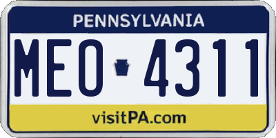PA license plate MEO4311