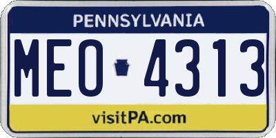 PA license plate MEO4313
