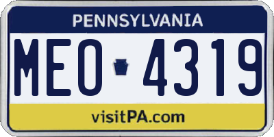 PA license plate MEO4319