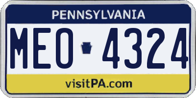 PA license plate MEO4324