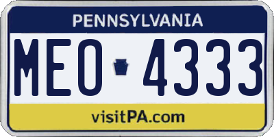 PA license plate MEO4333
