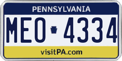 PA license plate MEO4334