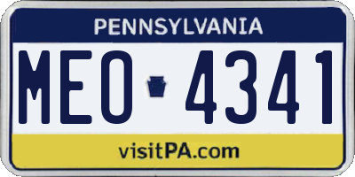 PA license plate MEO4341