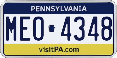 PA license plate MEO4348