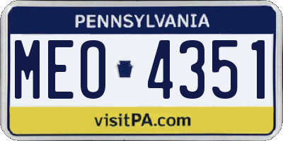 PA license plate MEO4351