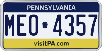 PA license plate MEO4357