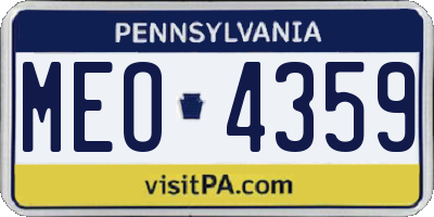 PA license plate MEO4359