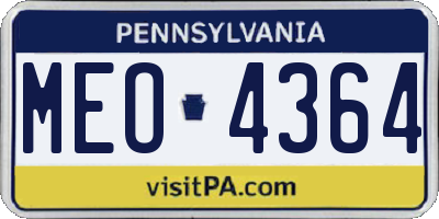 PA license plate MEO4364