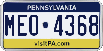 PA license plate MEO4368