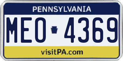 PA license plate MEO4369