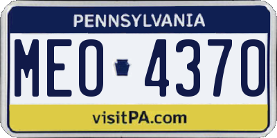 PA license plate MEO4370