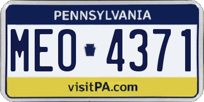 PA license plate MEO4371