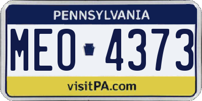 PA license plate MEO4373