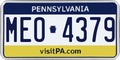 PA license plate MEO4379