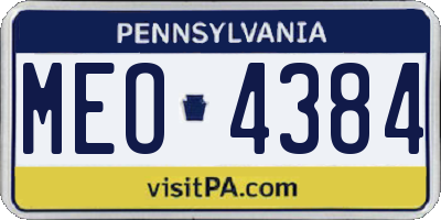 PA license plate MEO4384