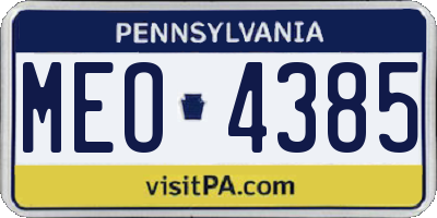PA license plate MEO4385