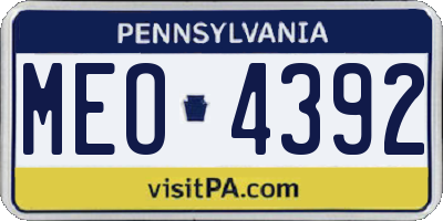 PA license plate MEO4392