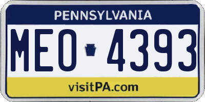 PA license plate MEO4393