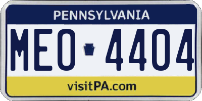PA license plate MEO4404